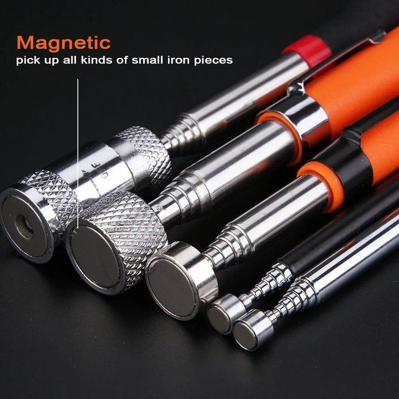 Telescopic Magnetic Pen dengan Light Portable Magnet Pick-up Tool Extendable Long Reach Pen Tool untuk mengambil alat