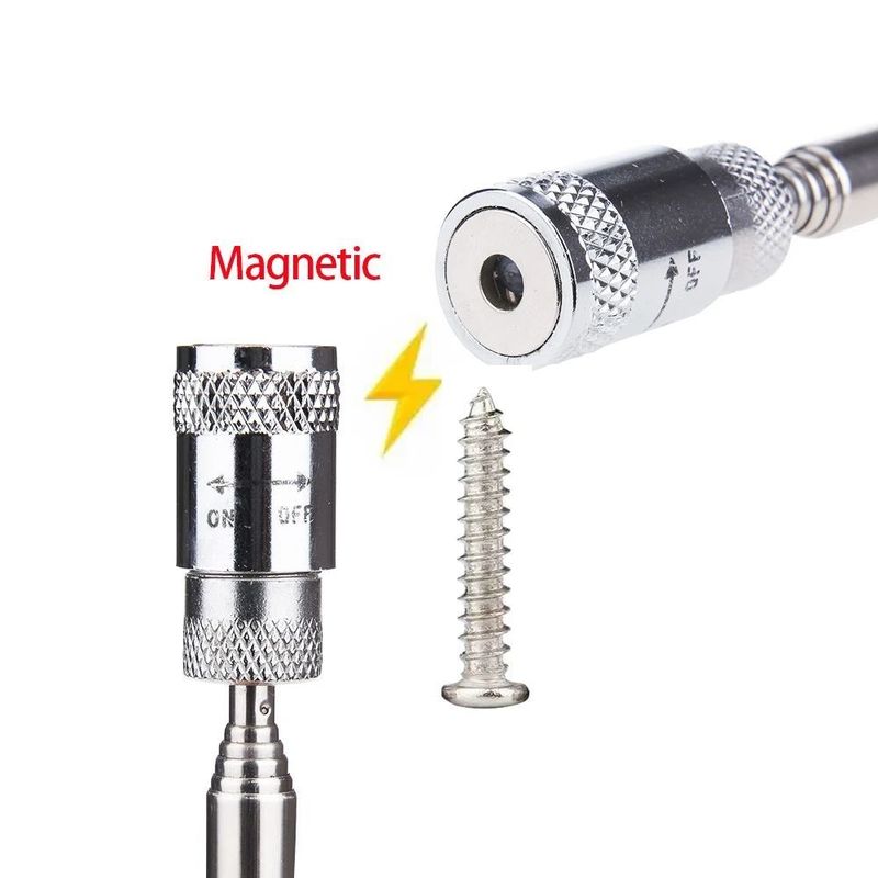 Telescopic Magnetic Pen dengan Light Portable Magnet Pick-up Tool Extendable Long Reach Pen Tool untuk mengambil alat