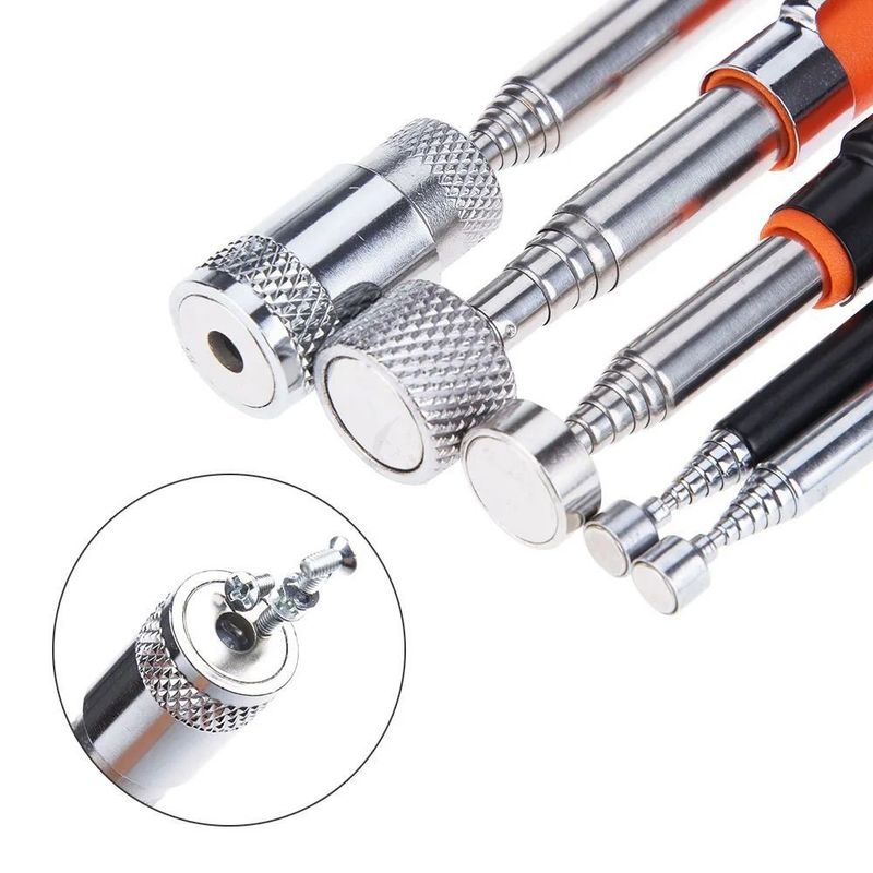 Telescopic Magnetic Pen dengan Light Portable Magnet Pick-up Tool Extendable Long Reach Pen Tool untuk mengambil alat
