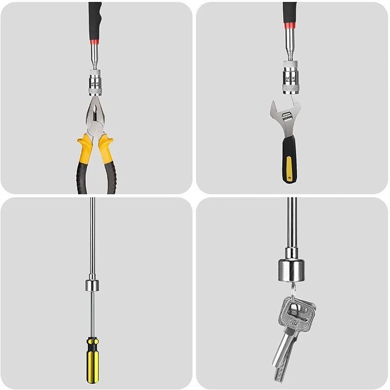 Alat Magnetic Telescopic Pick-up Grip LED Light Adjustable Extendable Long Reach Pen Handy Tool