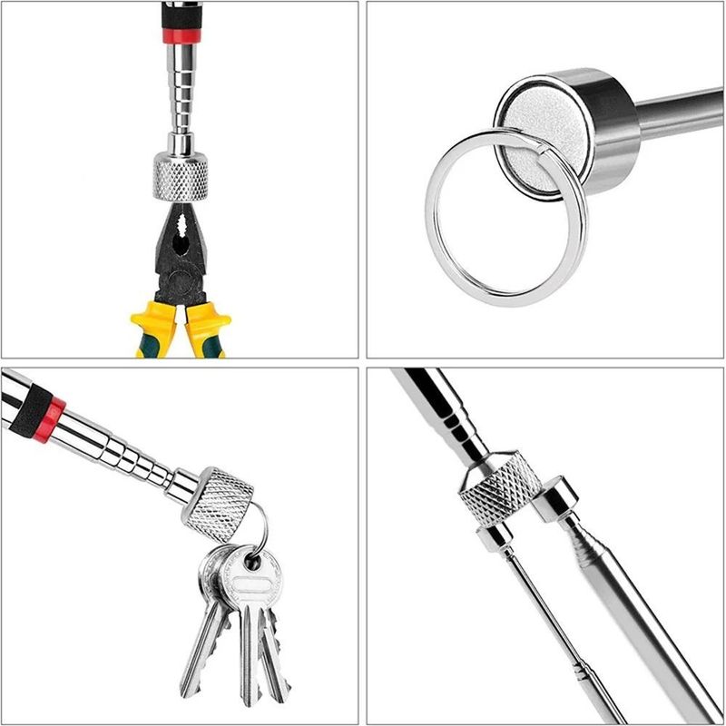 Telescopic Magnetic Pen dengan Light Mini Portable Magnet Pick Up Tool Extendable Pickup Rod Stick untuk mengambil