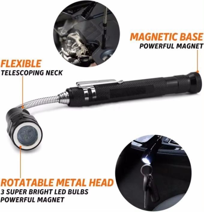 Set Alat Magnetic Pickup Telescoping Multicolor Dengan Cermin Inspeksi yang Bisa Disesuaikan
