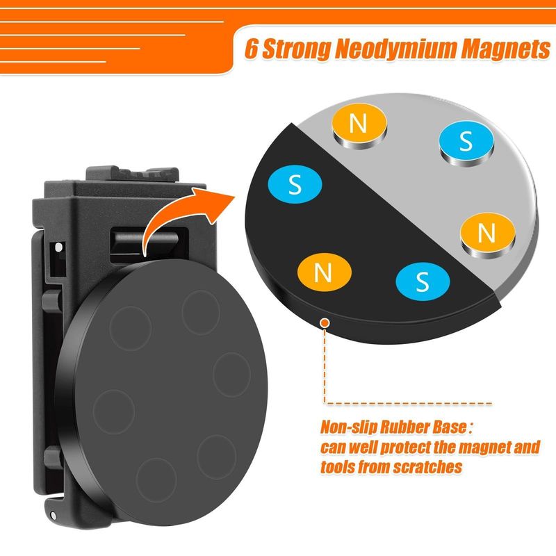 Klip sabuk magnetik, alat berat Holster sabuk Klip Non-Slip Magnetic Tool Holder Magnetic Belt Organizer untuk Hammer Screwdrivers