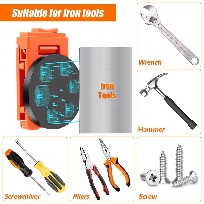 Klip sabuk magnetik, alat berat Holster sabuk Klip Non-Slip Magnetic Tool Holder Magnetic Belt Organizer untuk Hammer Screwdrivers