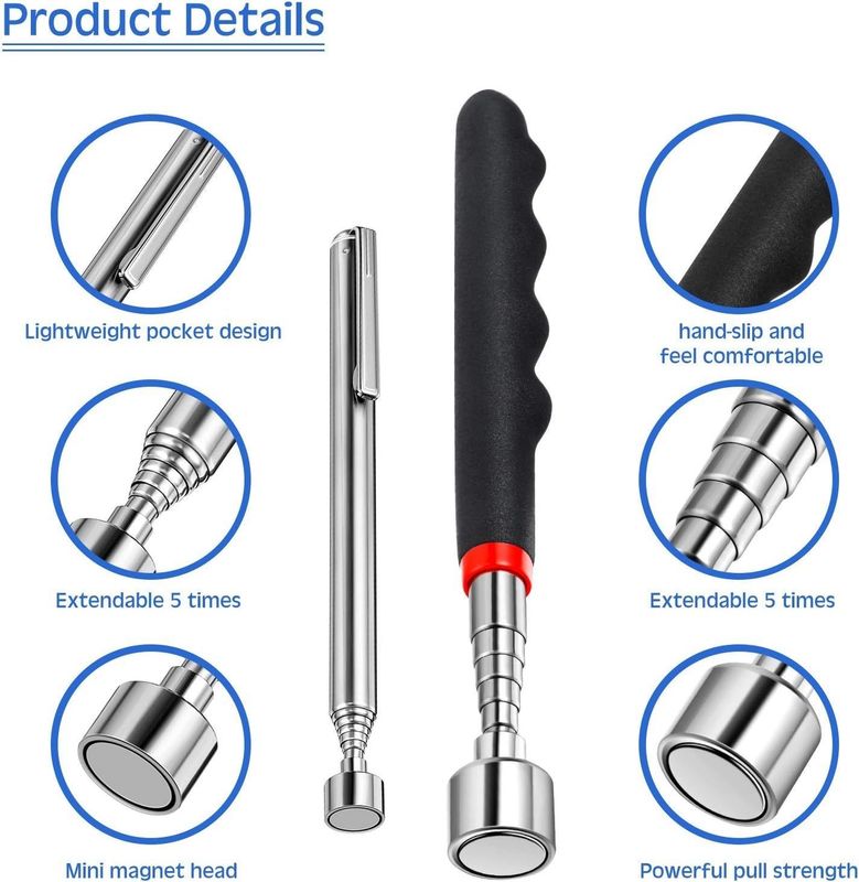 Alat Pemotong Dengan Lampu LED Magnetic Rod Magnetic Rod Metal Parts Magnetic Tool Telescopic Pickup