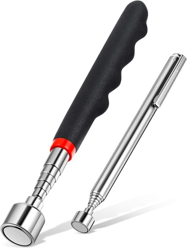 Alat pick-up magnetik Telescopic pick-up rod dan 360 derajat memutar inspeksi cermin dengan lampu LED