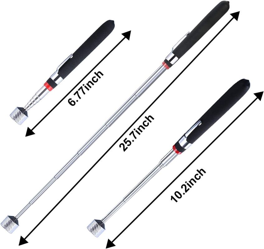 Alat pick-up magnetik Telescopic pick-up rod dan 360 derajat memutar inspeksi cermin dengan lampu LED