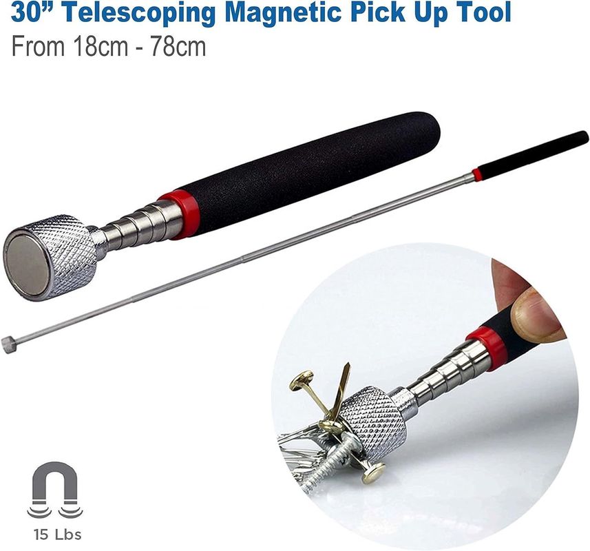 Telescoping Inspection Mirror Magnetic Pick Up Tool Kit Dengan Lampu LED Untuk Perbaikan Mobil