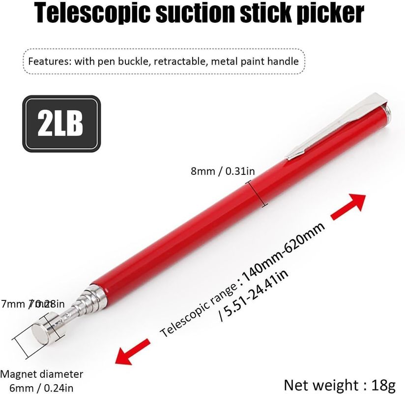 Telescopic Magnetic Pick Up Tool Alat yang berguna untuk sekrup Kacang Pin, magnetik Sweepers