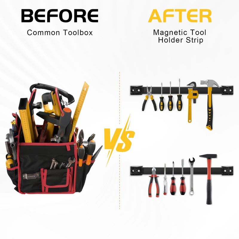 Magnetic Tool Holder Strip Heavy Duty Tool Organizer untuk organisasi alat garasi