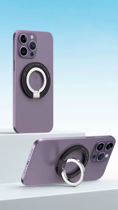 Magnetic Cell Phone Ring Holder Kompatibel dengan iPhone 12 13 14 Series MagSafe Removable Cell Phone Grip Kickstand