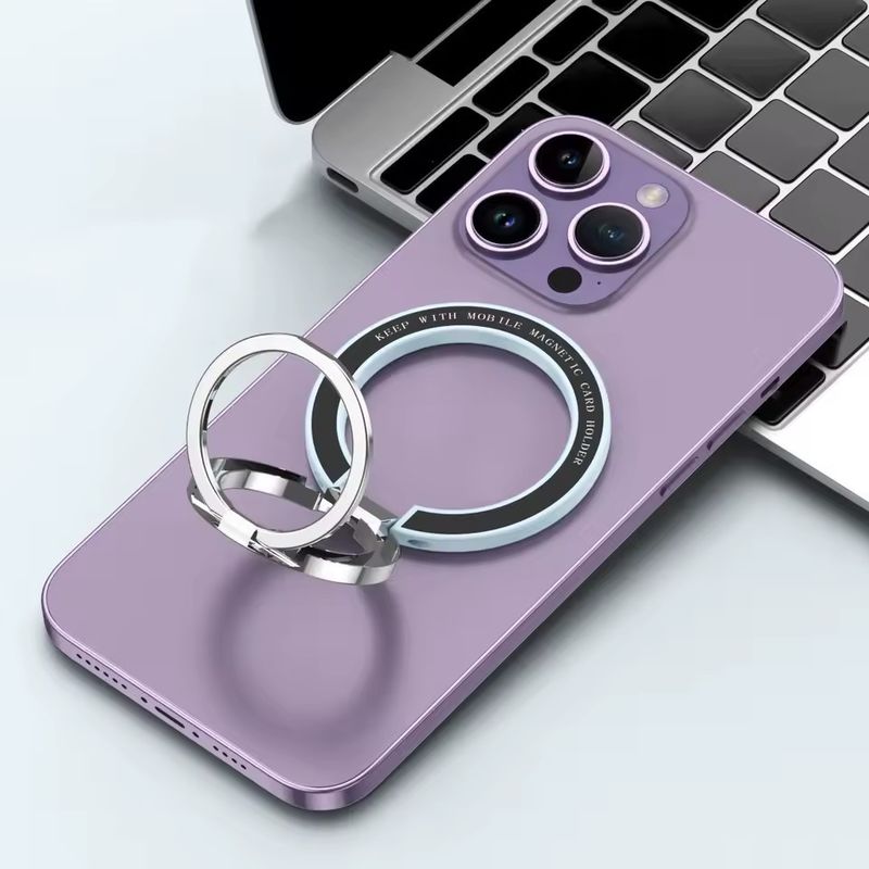Magnetic Cell Phone Ring Holder Kompatibel dengan iPhone 12 13 14 Series MagSafe Removable Cell Phone Grip Kickstand
