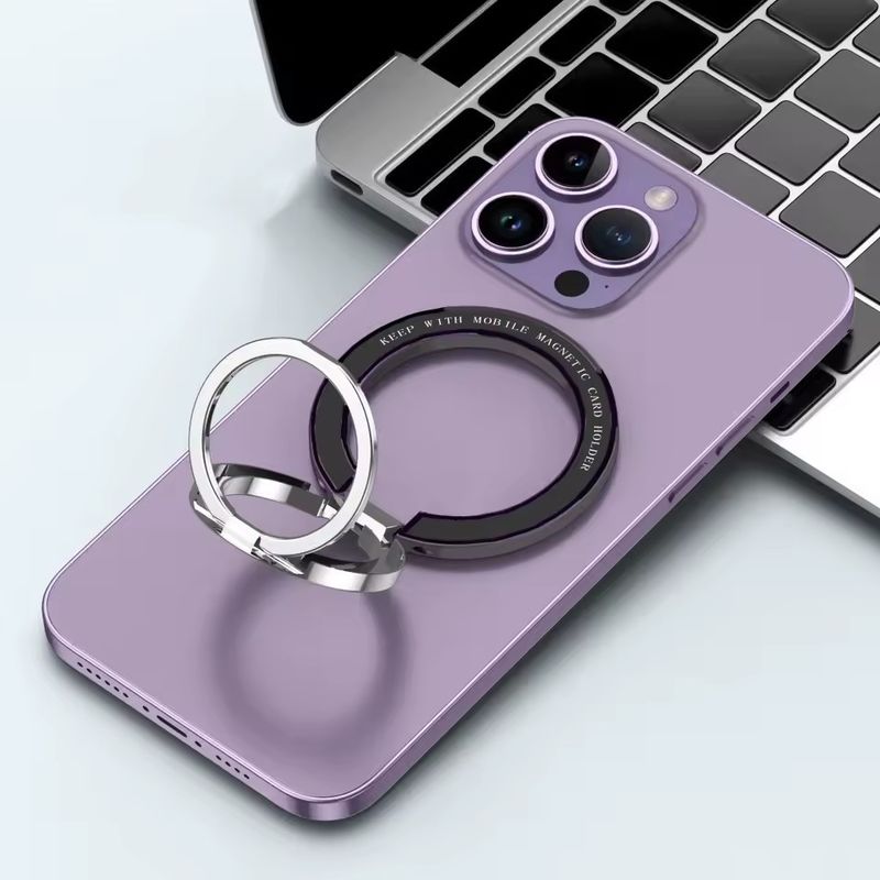 Magnetic Cell Phone Ring Holder Kompatibel dengan iPhone 12 13 14 Series MagSafe Removable Cell Phone Grip Kickstand